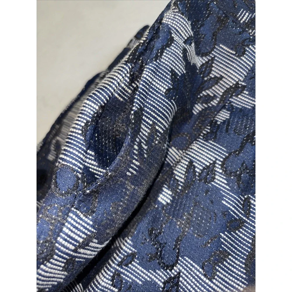Roz & Ali Skirt Womens 4 Pleated Midi Black Blue Roses Floral Rockabilly Lined‎